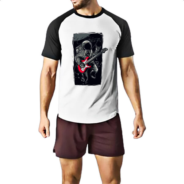 Camiseta Raglan Astronauta Guitarrista Radical - Imagem 2