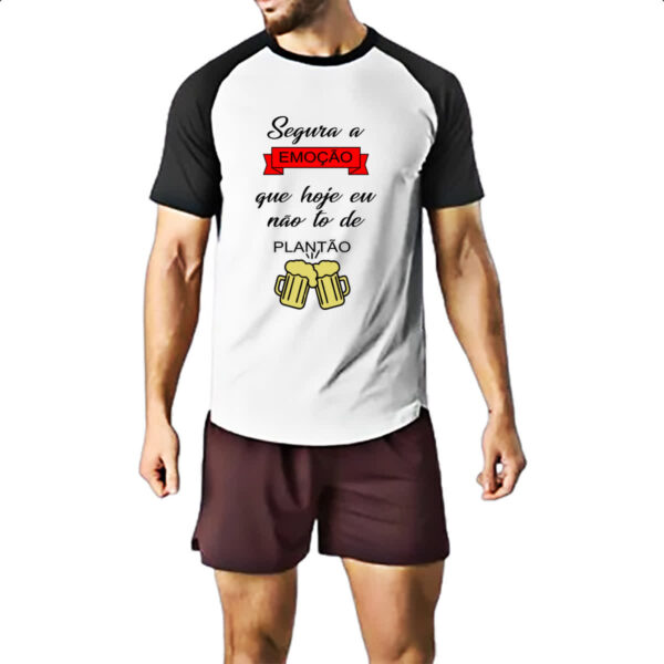 Camiseta Raglan Segura emocao nao to de plantao - Imagem 2