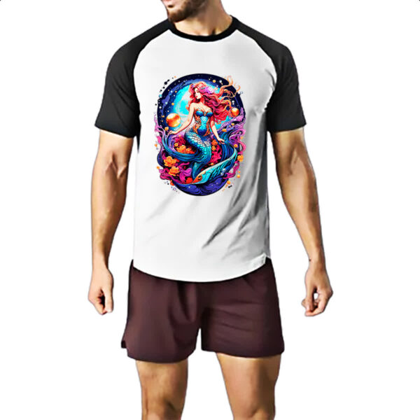 Camiseta Raglan Sereia na galaxia - Imagem 2