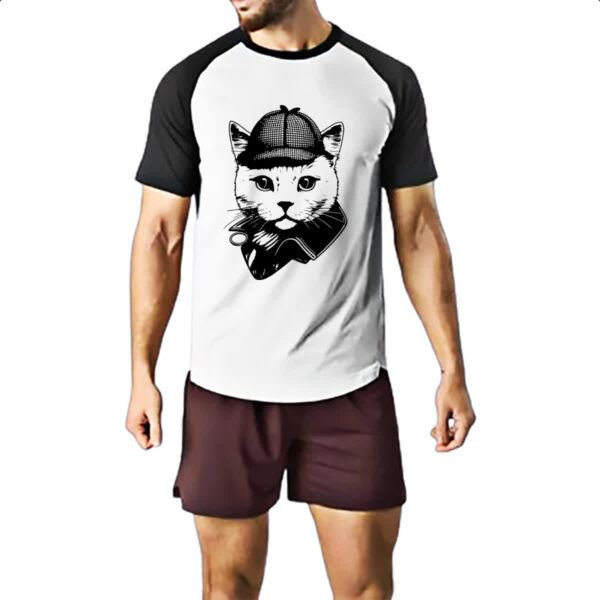 Camiseta Raglan Sherlock Gato - Imagem 2
