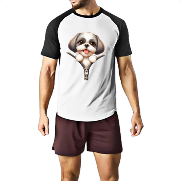 Camiseta Raglan Shih Tzu no Ziper - Imagem 2