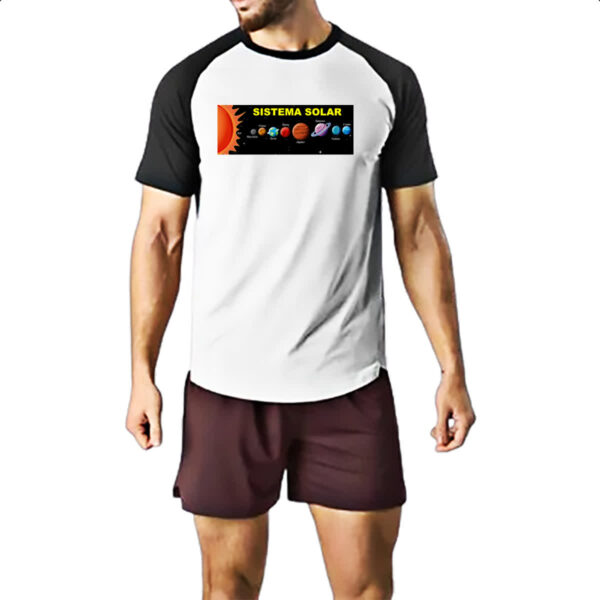 Camiseta Raglan Sistema solar noite - Imagem 2