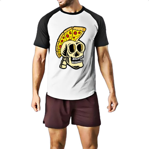 Camiseta Raglan Skull pizza gladiator - Imagem 2