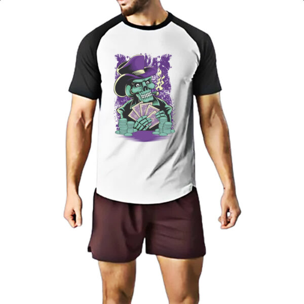 Camiseta Raglan Skull poker - Imagem 2