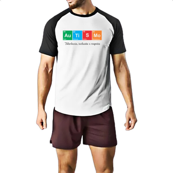 Camiseta Raglan Autismo tabela periodica - Imagem 2