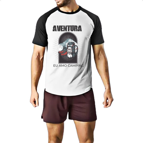 Camiseta Raglan Aventura eu amo camping - Imagem 2
