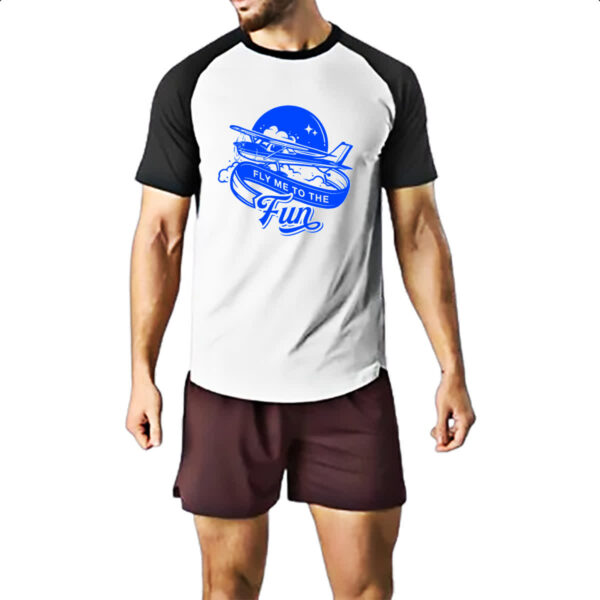 Camiseta Raglan Aviao fly me to the fun - Imagem 2