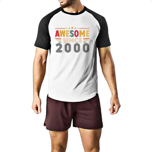 Camiseta Raglan Awesome since 2000 - Imagem 2