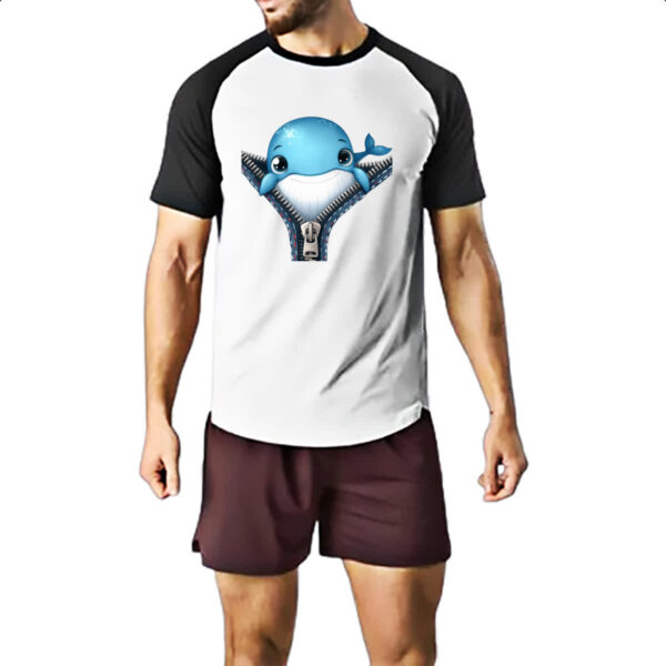 Camiseta Raglan Baleia no ziper - Imagem 2