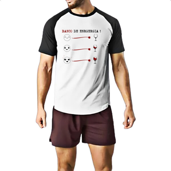 Camiseta Raglan Banco de energia vinho - Imagem 2