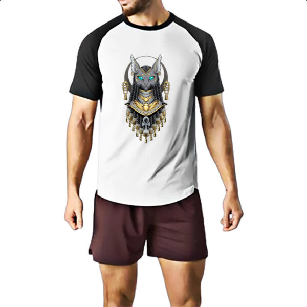 Camiseta Raglan Basket Gato Egito Ancestral - Imagem 2