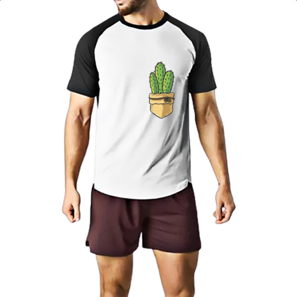 Camiseta Raglan Bolso com cacto e laco - Imagem 2