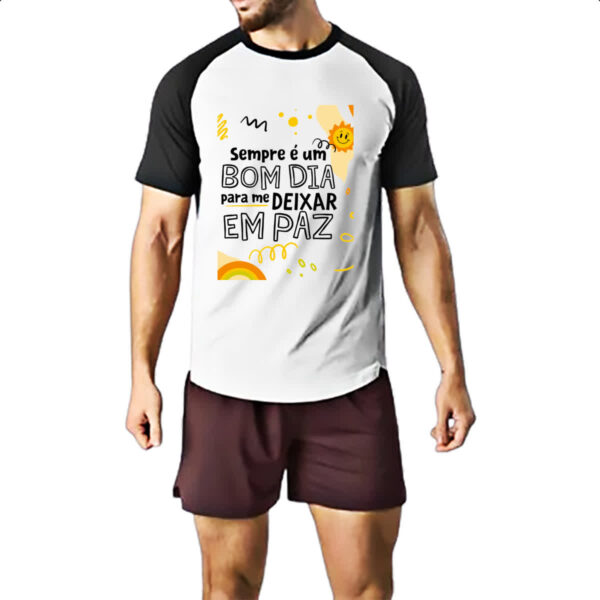 Camiseta Raglan Bom dia para me deixar em paz - Imagem 2