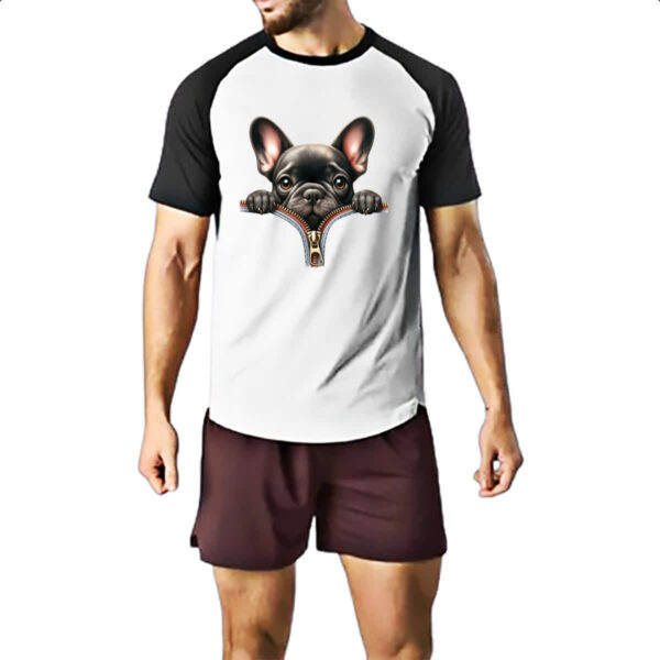 Camiseta Raglan Bulldog Frances no Ziper - Imagem 2