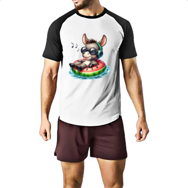 Camiseta Raglan Burro na boia - Imagem 2