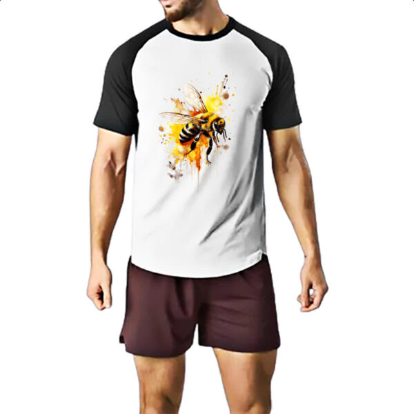 Camiseta Raglan Abelha real splash art - Imagem 2