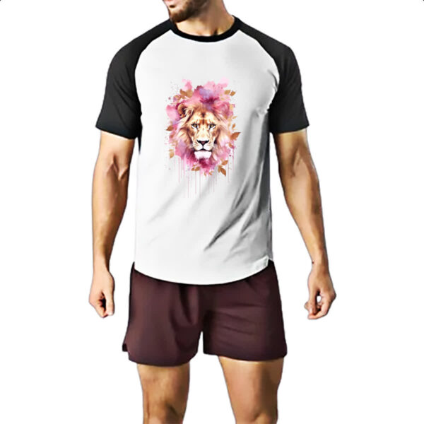 Camiseta Raglan Yeshua flores rosa - Imagem 2