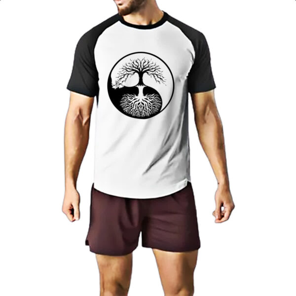Camiseta Raglan Yin Yang Arbore da vida - Imagem 2