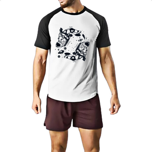 Camiseta Raglan Yin Yang Astronauta - Imagem 2
