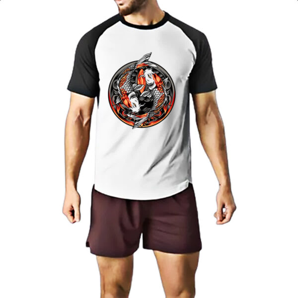 Camiseta Raglan Yin Yang Carpa - Imagem 2