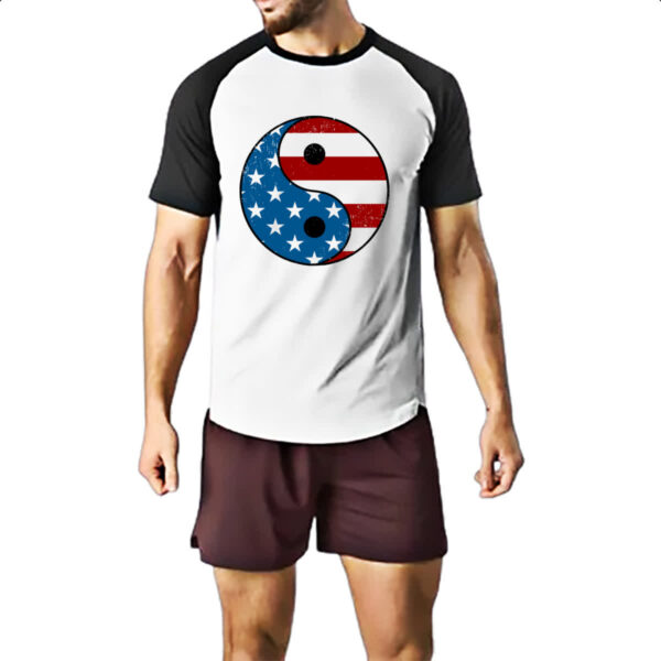 Camiseta Raglan Yin Yang EUA - Imagem 2