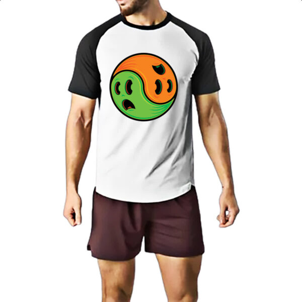 Camiseta Raglan Yin Yang Halloween - Imagem 2