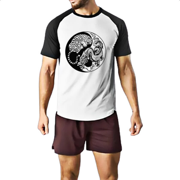 Camiseta Raglan Yin e Yang Dragao e Tigre - Imagem 2
