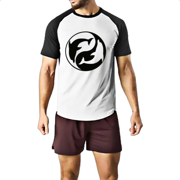 Camiseta Raglan Yin e Yang Golfinhos - Imagem 2