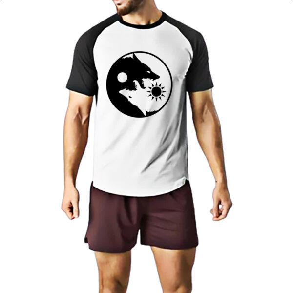 Camiseta Raglan Yin e Yang Lobos - Imagem 2