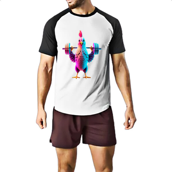 Camiseta Raglan Academia frango musculacao - Imagem 2