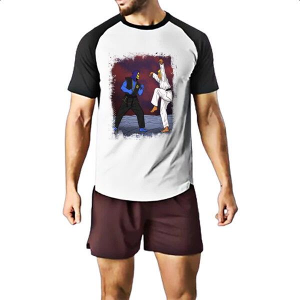 Camiseta Raglan He-Man Karate Kid parodia - Imagem 2
