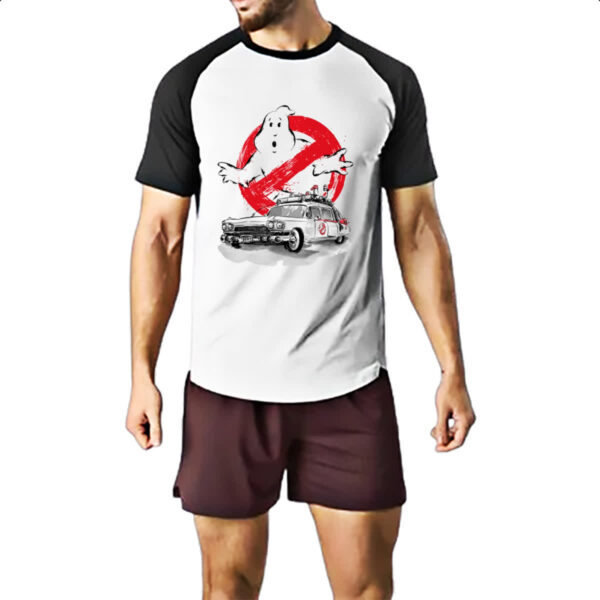 Camiseta Raglan Caca Fantasmas Ghostbusters Ecto-1 - Imagem 2