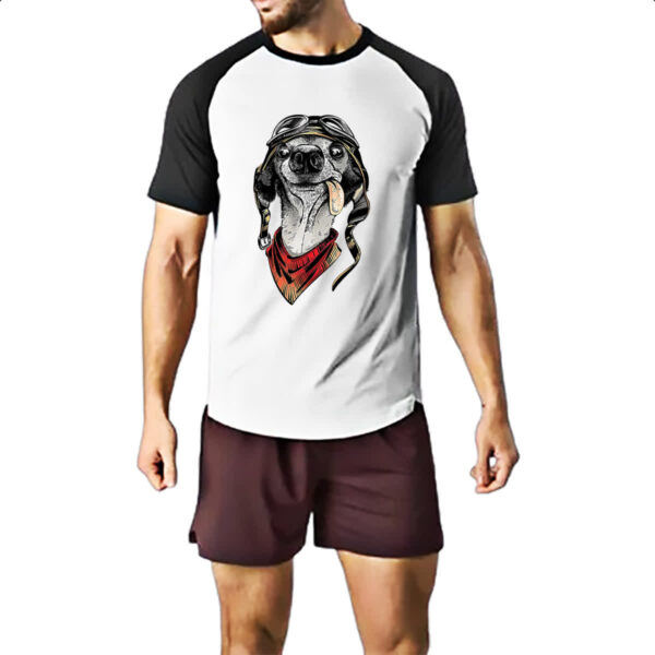 Camiseta Raglan Cachorro doido piloto - Imagem 2
