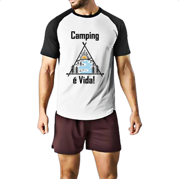 Camiseta Raglan Camping e vida - Imagem 2