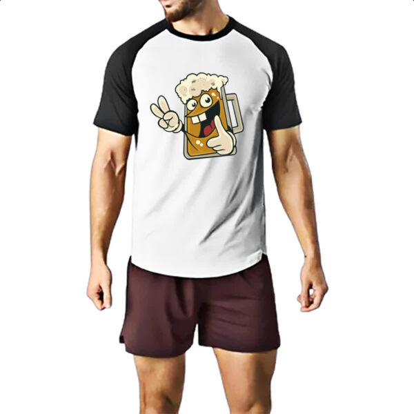 Camiseta Raglan Caneca de Chop Divertida - Imagem 2