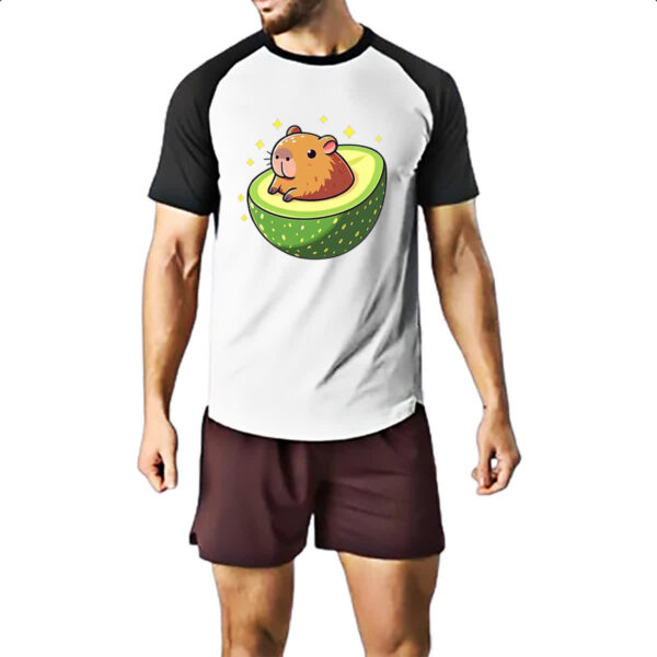 Camiseta Raglan Capibacate capivara no abacate - Imagem 2