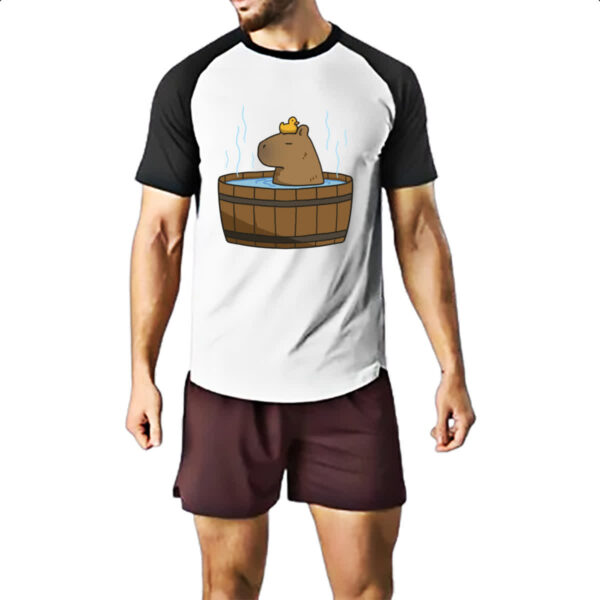 Camiseta Raglan Capivara banho ofuro - Imagem 2