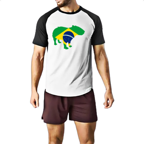 Camiseta Raglan Capivara Fauna Brasileira - Imagem 2