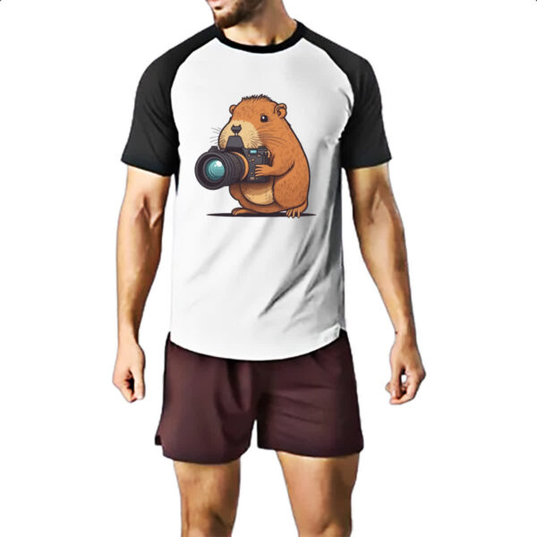 Camiseta Raglan Capivara fotografica - Imagem 2