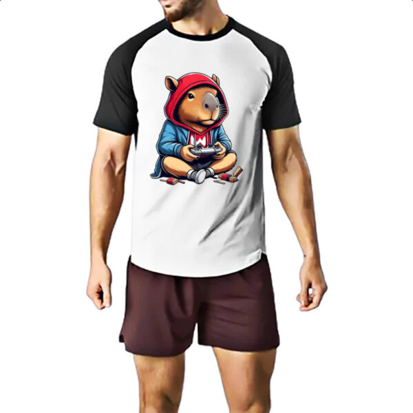 Camiseta Raglan Capivara gamer - Imagem 2