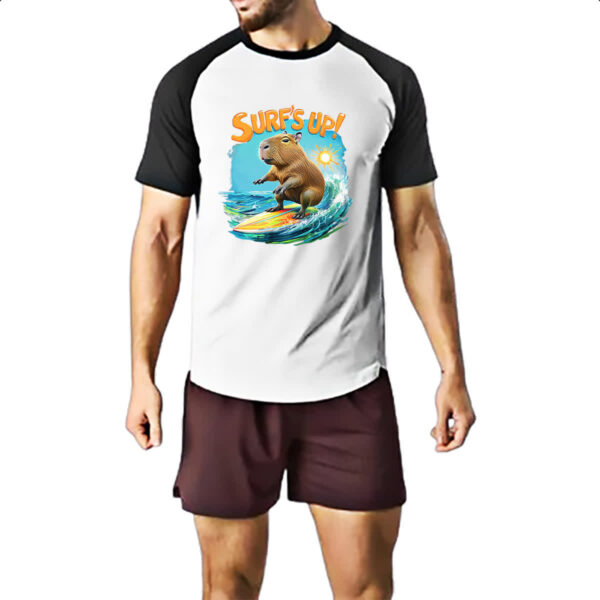 Camiseta Raglan Capivara surfs up - Imagem 2