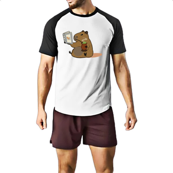 Camiseta Raglan Capivara tomando chimarrao - Imagem 2
