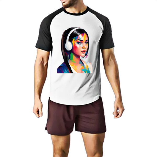 Camiseta Raglan Adolescente headset pintura - Imagem 2