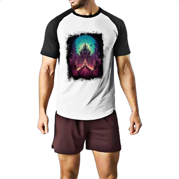 Camiseta Raglan Castelo sombrio - Imagem 2