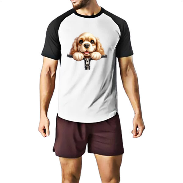 Camiseta Raglan Cavalier King Charles Spaniel no Ziper - Imagem 2
