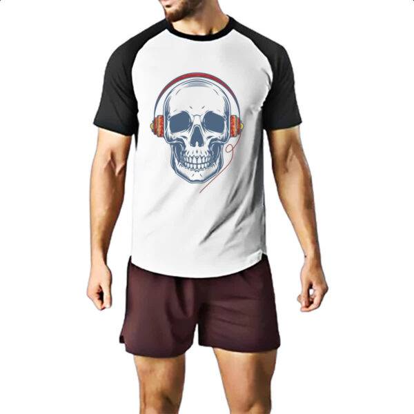Camiseta Raglan Caveira com HeadPhone - Imagem 2