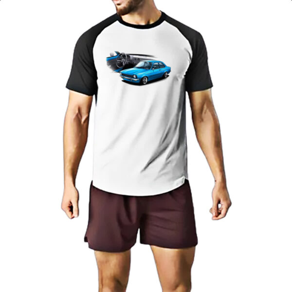 Camiseta Raglan Chevette primeira geracao azul - Imagem 2