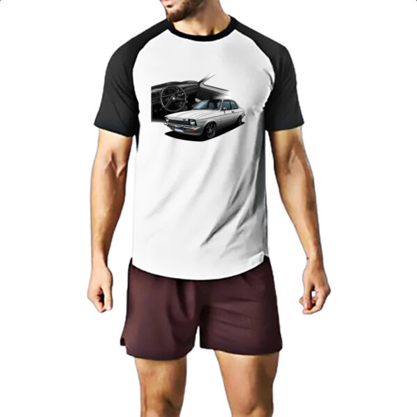 Camiseta Raglan Chevette primeira geracao branco - Imagem 2
