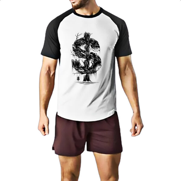 Camiseta Raglan Cifrao arvore e balanco - Imagem 2