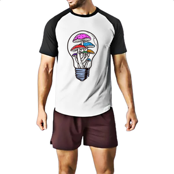 Camiseta Raglan Cogumelos em lampada - Imagem 2